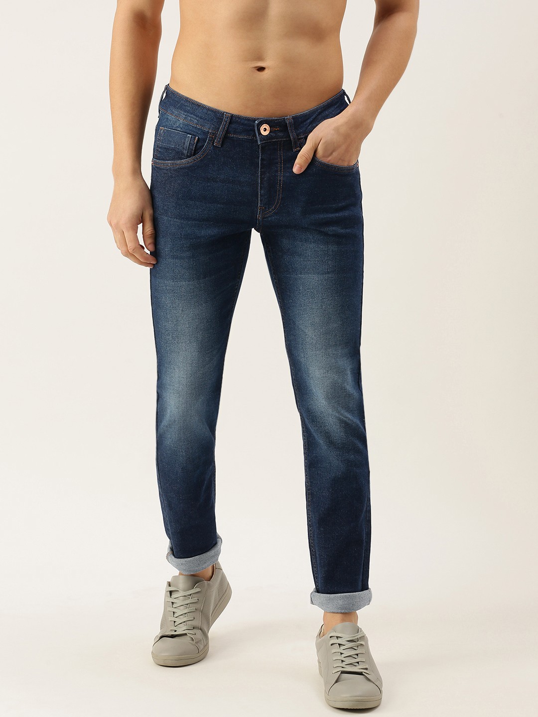 

Flying Machine Men Blue Skinny Fit Low-Rise Light Fade Stretchable Jeans