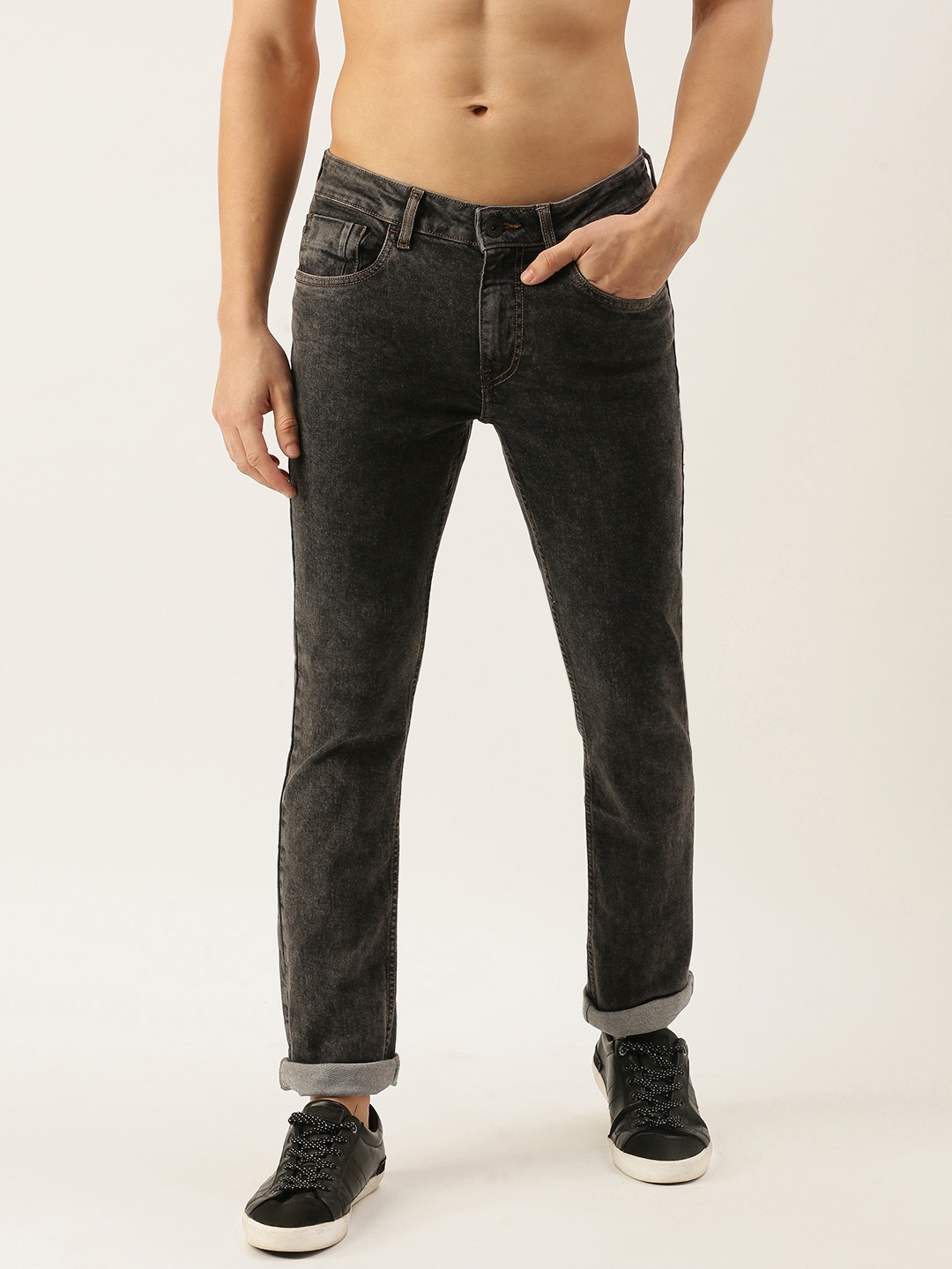 

Flying Machine Men Black Slim Fit Light Fade Stretchable Jeans