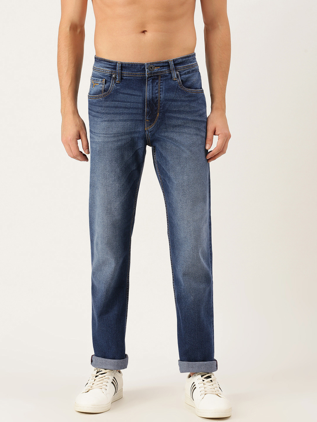 

Flying Machine Men Blue Skinny Fit Mid-Rise Heavy Fade Clean Look Stretchable Jeans