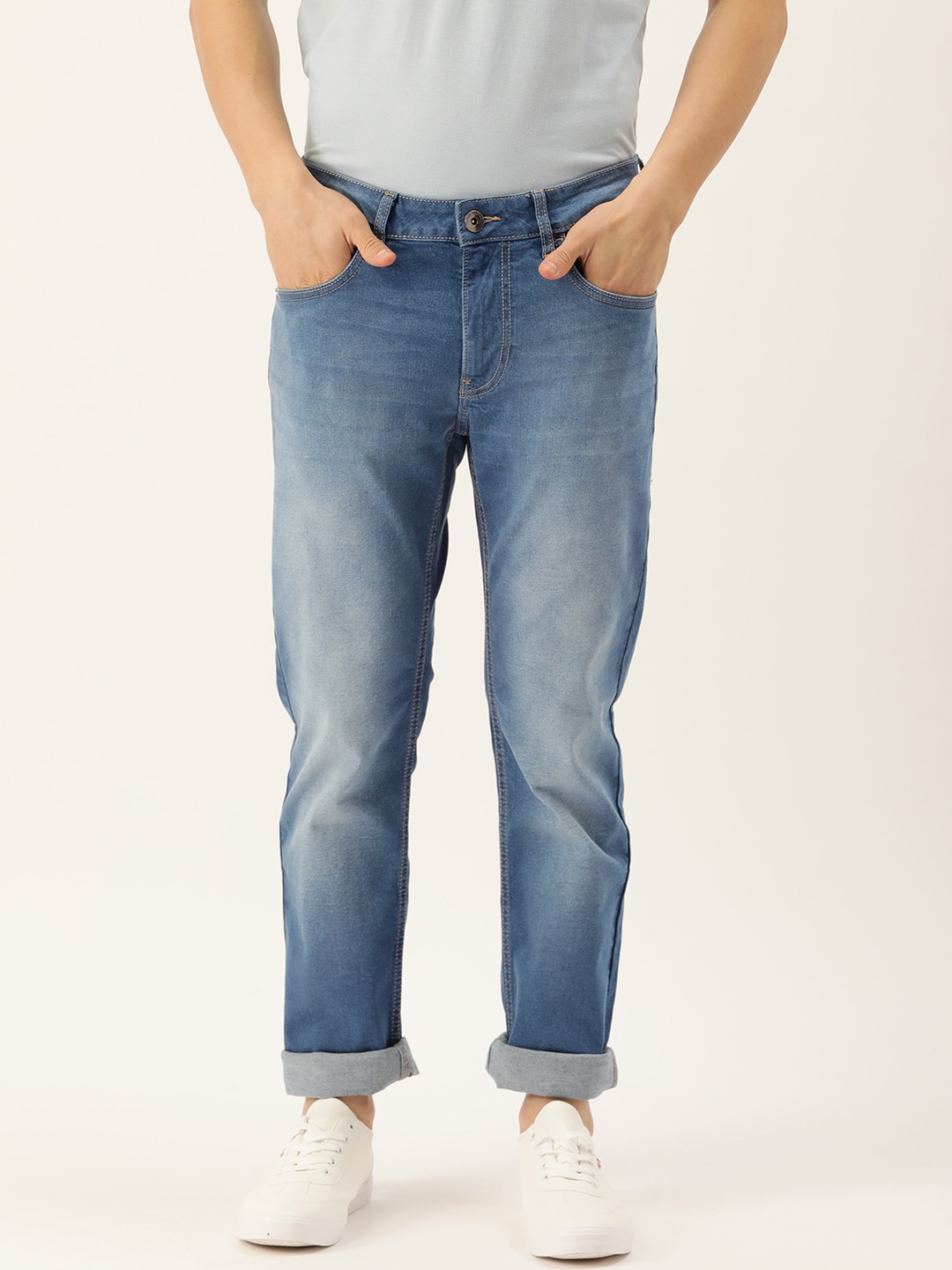 

Flying Machine Men Blue Micheal Slim Tapered Fit Heavy Fade Stretchable Jeans