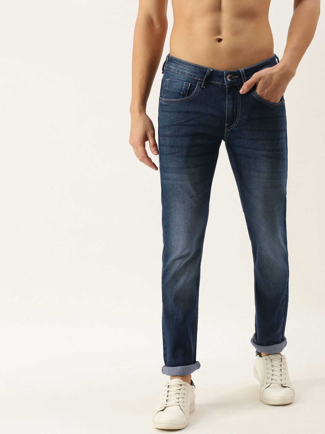 

Flying Machine Men Blue Skinny Fit Low-Rise Light Fade Stretchable Jeans