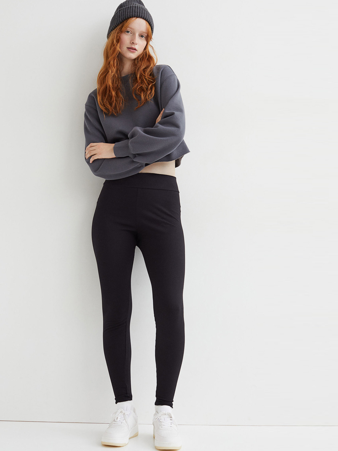 

H&M Woman Black High-waisted leggings