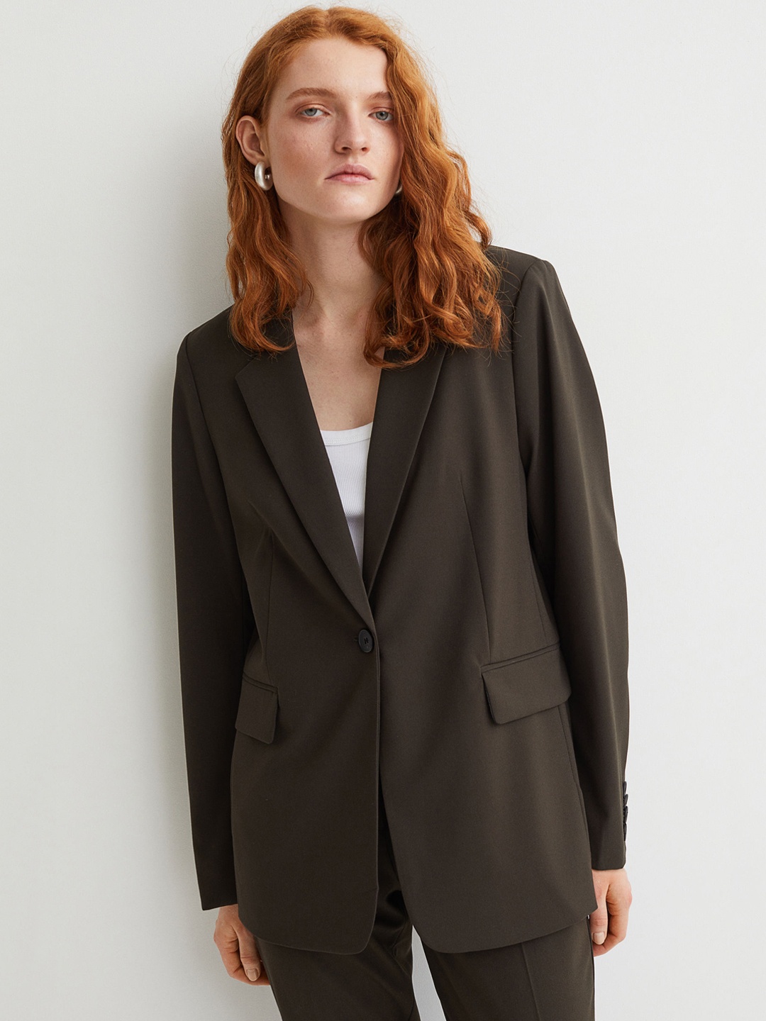 

H&M Women Green Single-breasted jacket