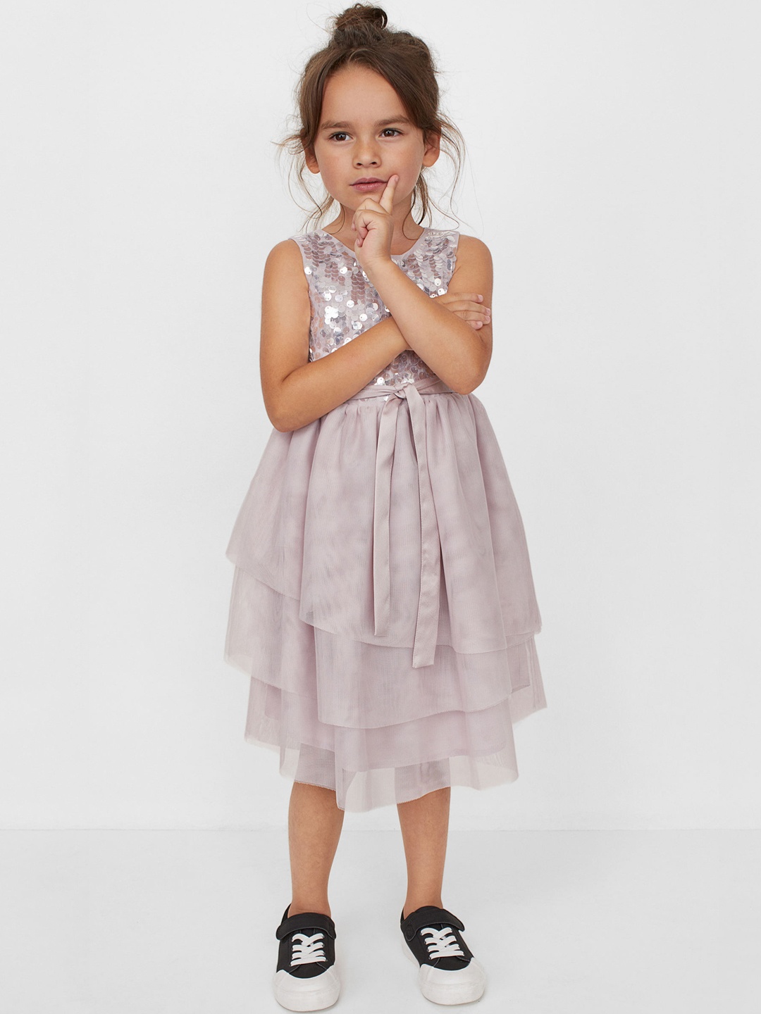 

H&M Girls Purple Sequined Tulle Dress
