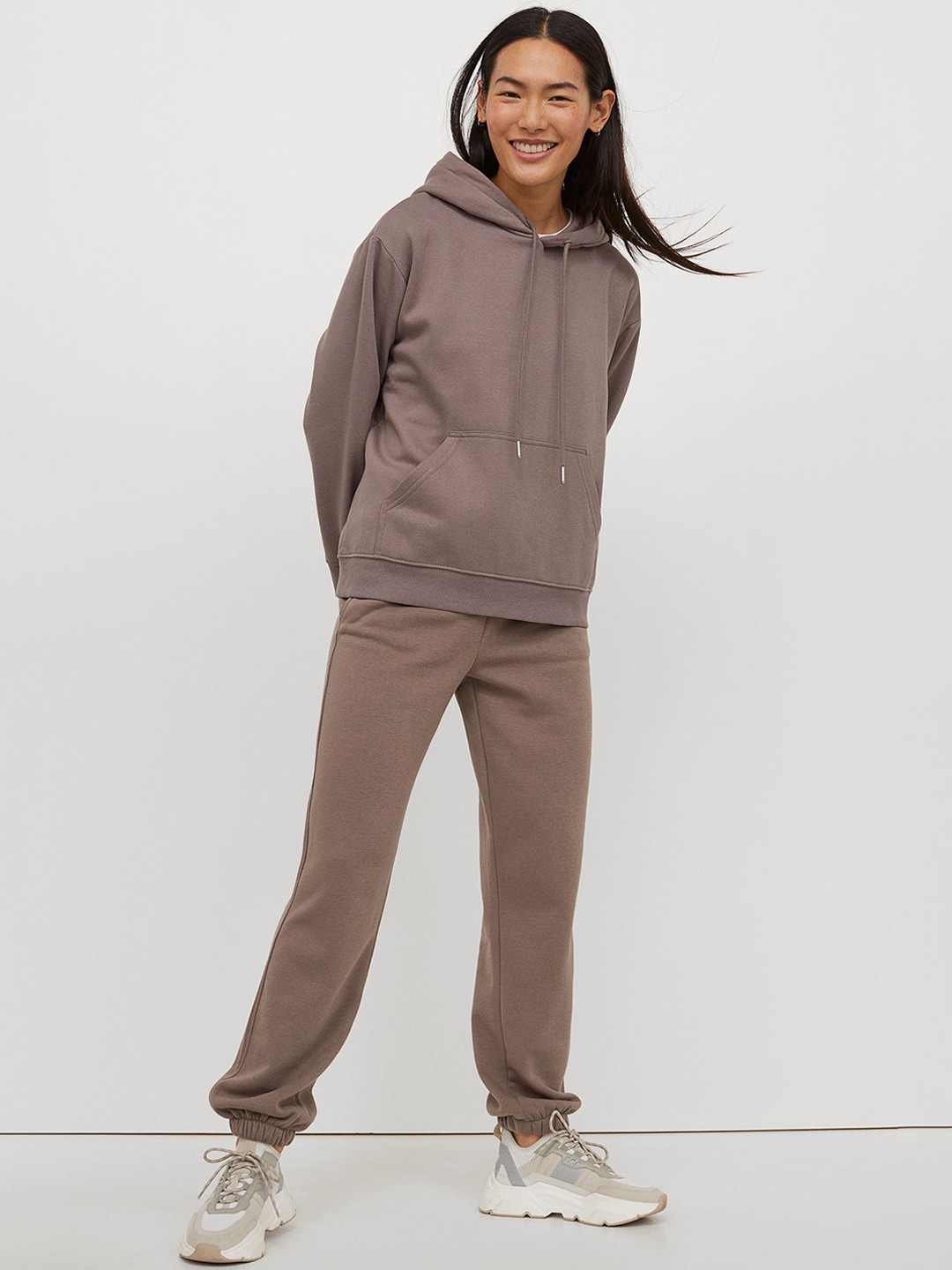 

H&M Women Grey Hooded Top