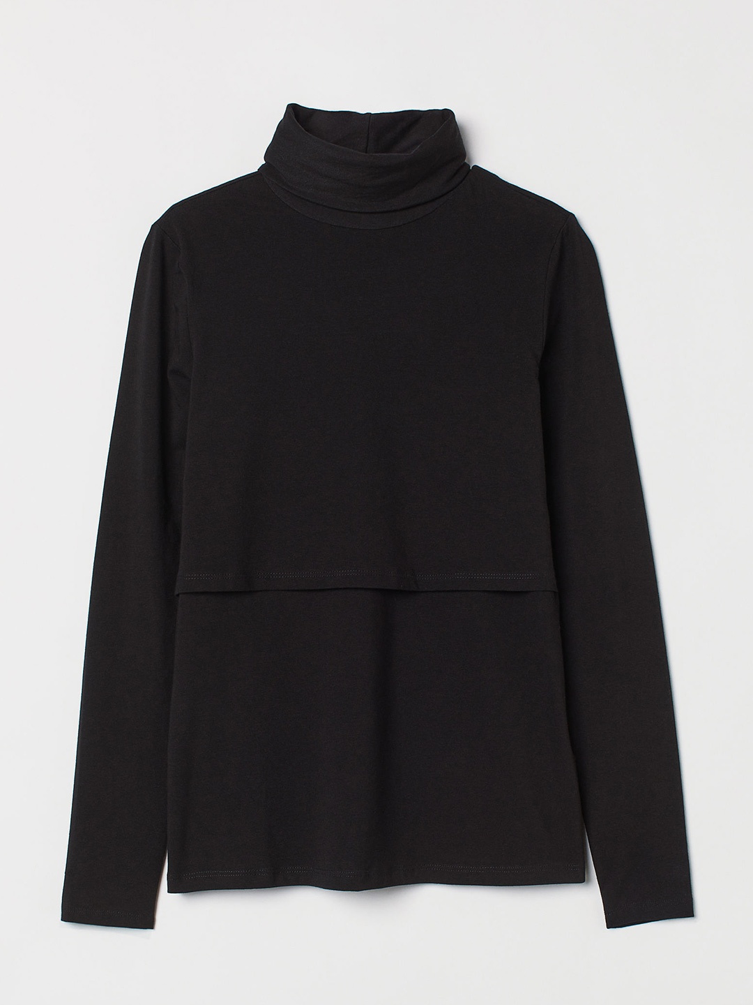 

H&M Women Black Solid Mama Polo-Neck Nursing Top