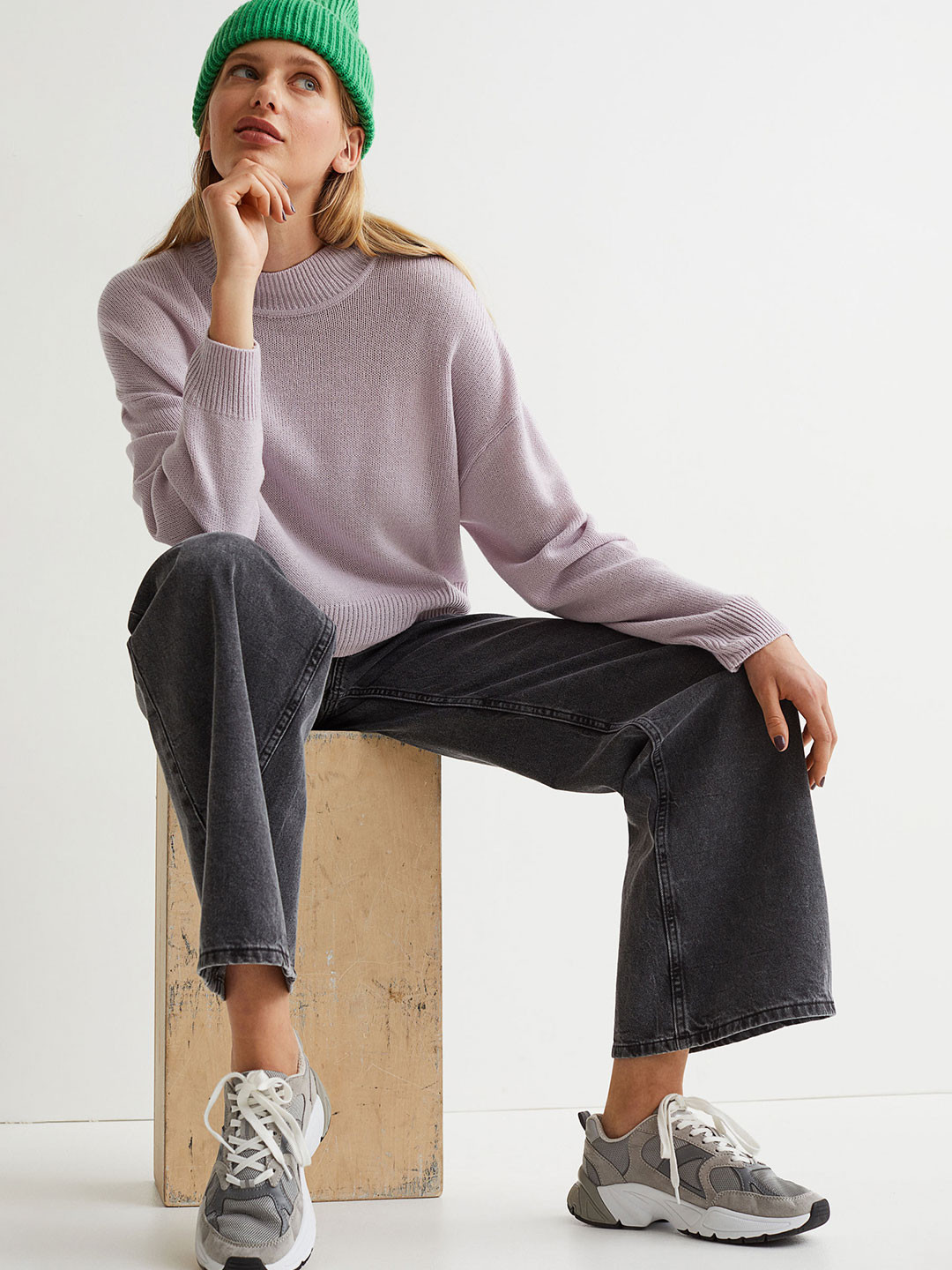 

H&M Women Purple Solid Acrylic Jumper