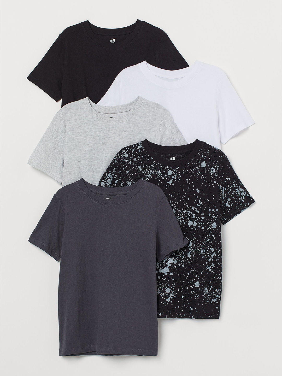 

H&M Boys Black & White 5-Pack T-shirts