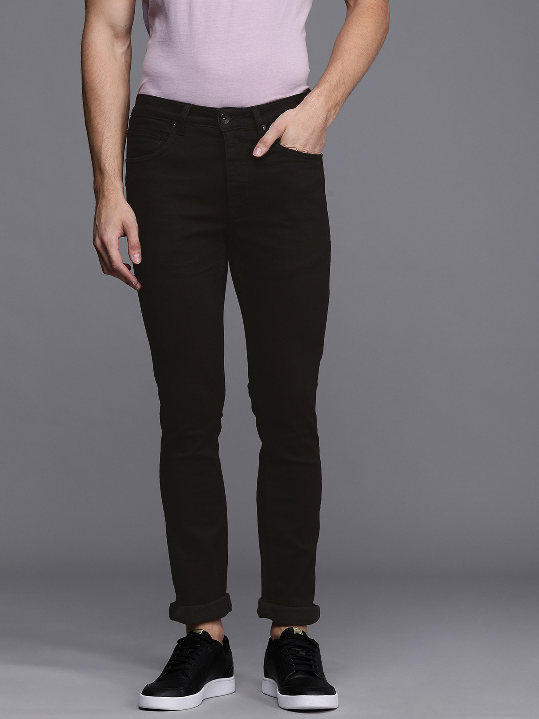 

Louis Philippe Jeans Men Black Super Slim Fit Mid-Rise Clean Look Jeans