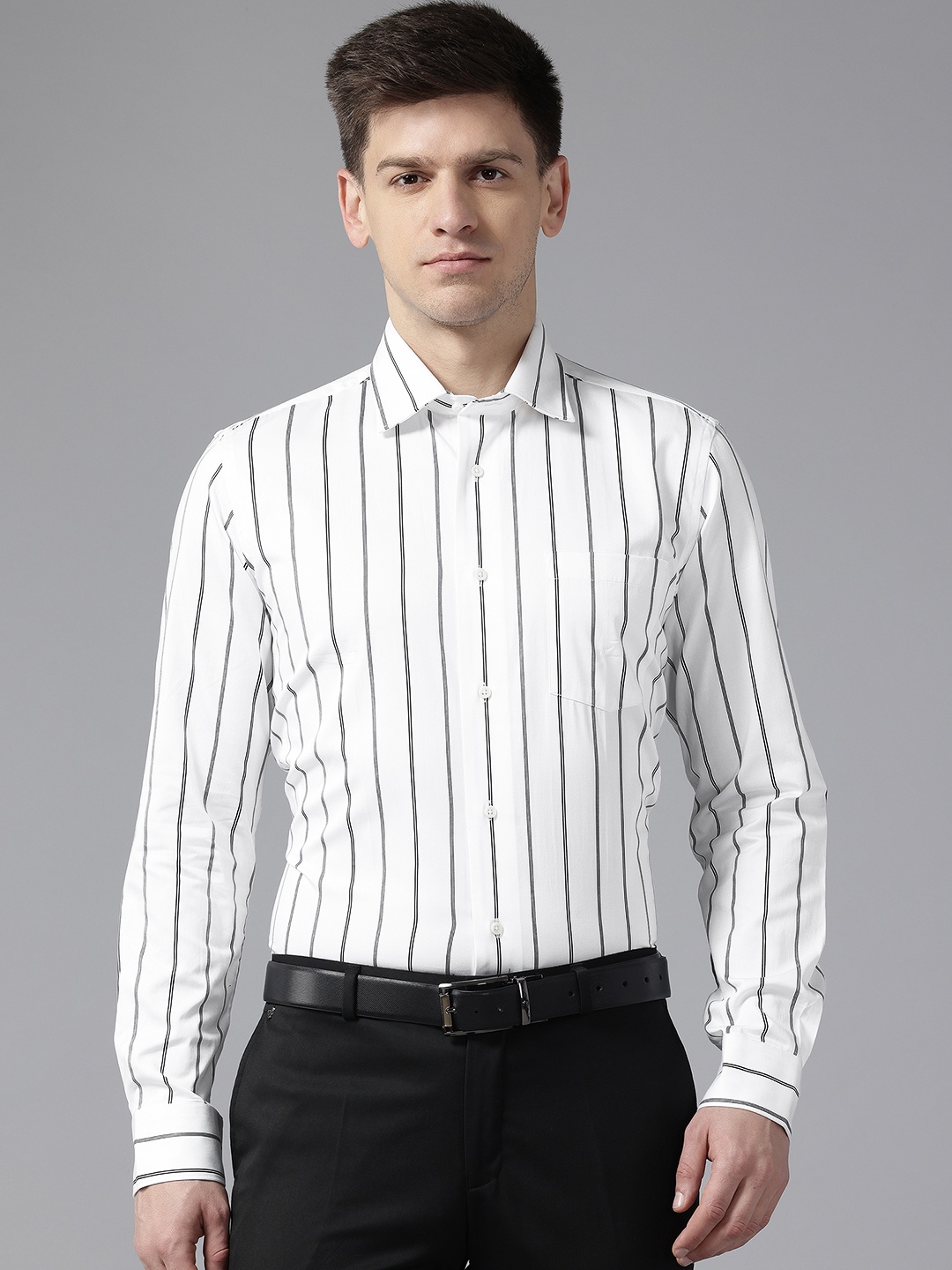 

Blackberrys India Slim Fit Striped Pure Cotton Shirt, White