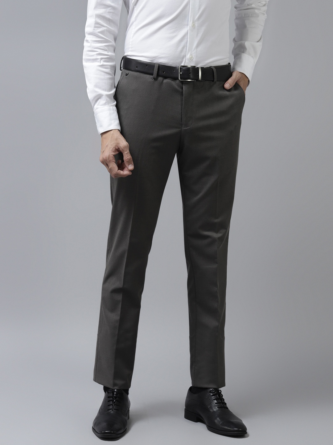 

Blackberrys Men Brown Low-Rise Formal Trousers
