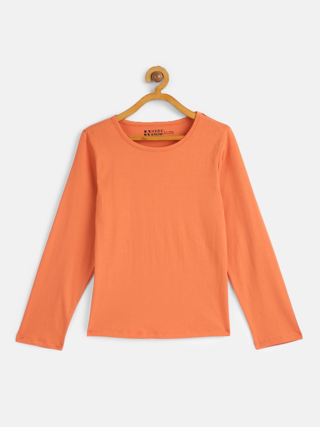 

HERE&NOW Girls Orange Pure Cotton T-shirt
