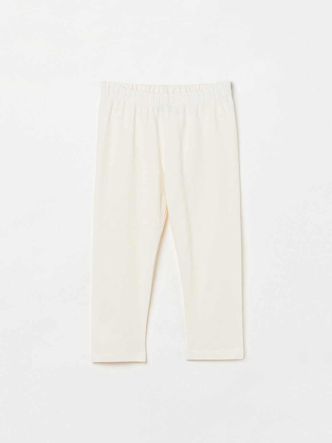 

Fame Forever by Lifestyle Girls White Solid Cotton Ankle-Length Leggings