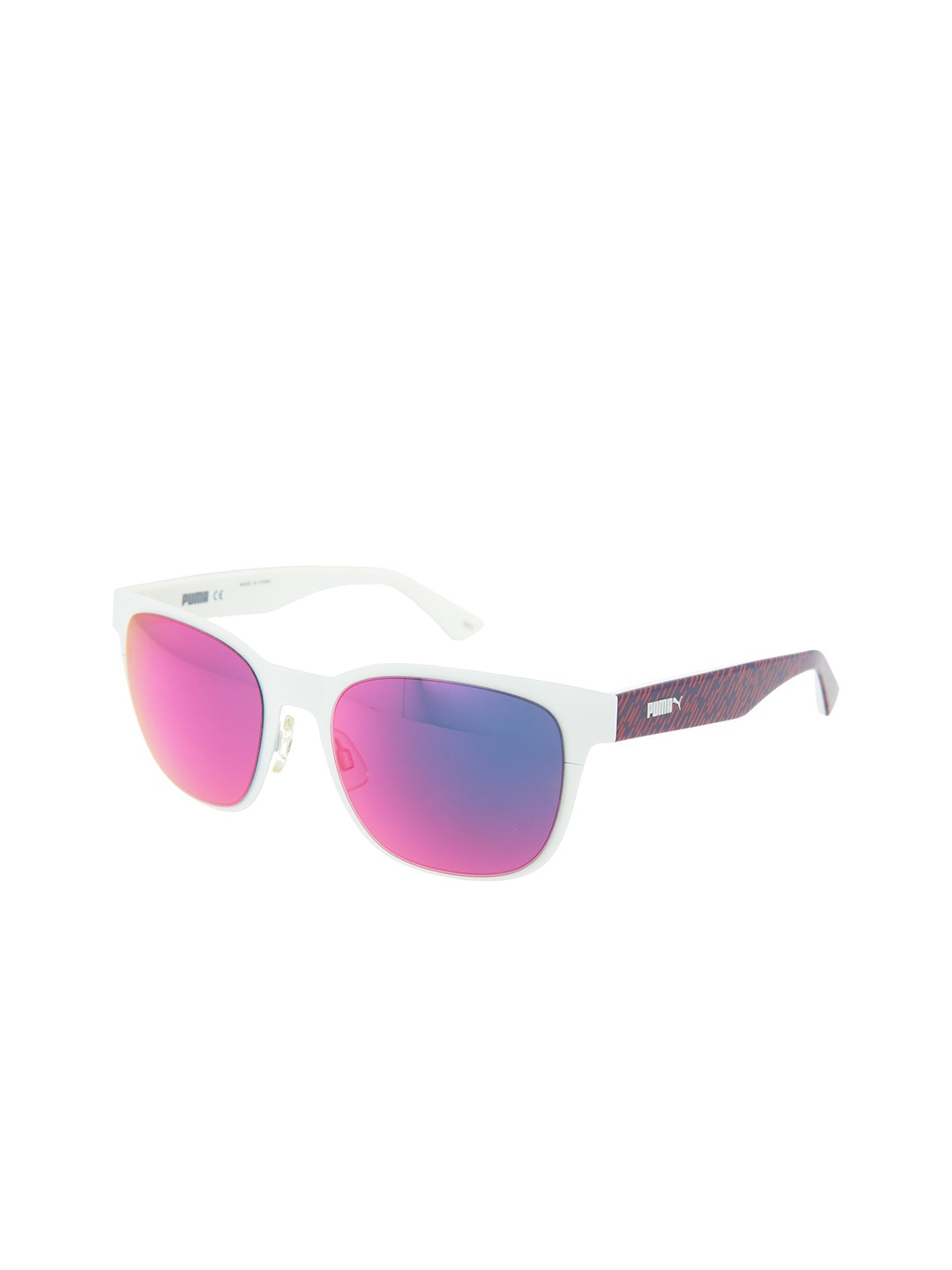 

Puma Women Blue Lens & White Core Sunglasses PU0070SA-30000573005-WHITE BLUE BLUE