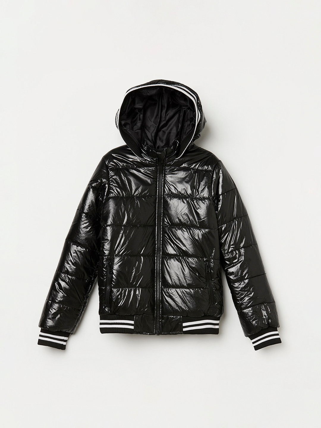 

Denimize by Fame Forever Boys Black Hooded Padded Jacket