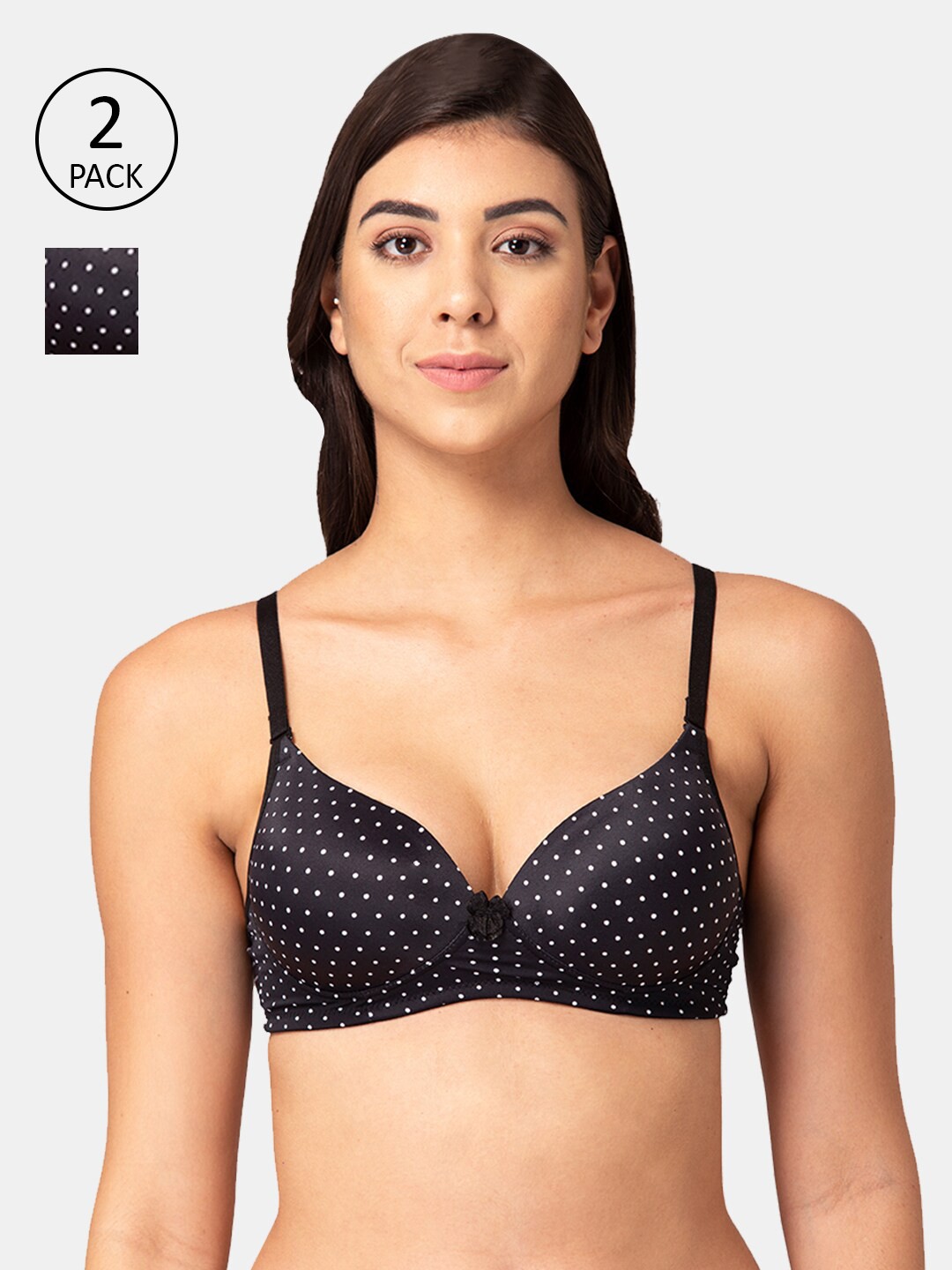 

Tweens Pack of 2 Black & White Printed T-shirt Bra Heavily Padded