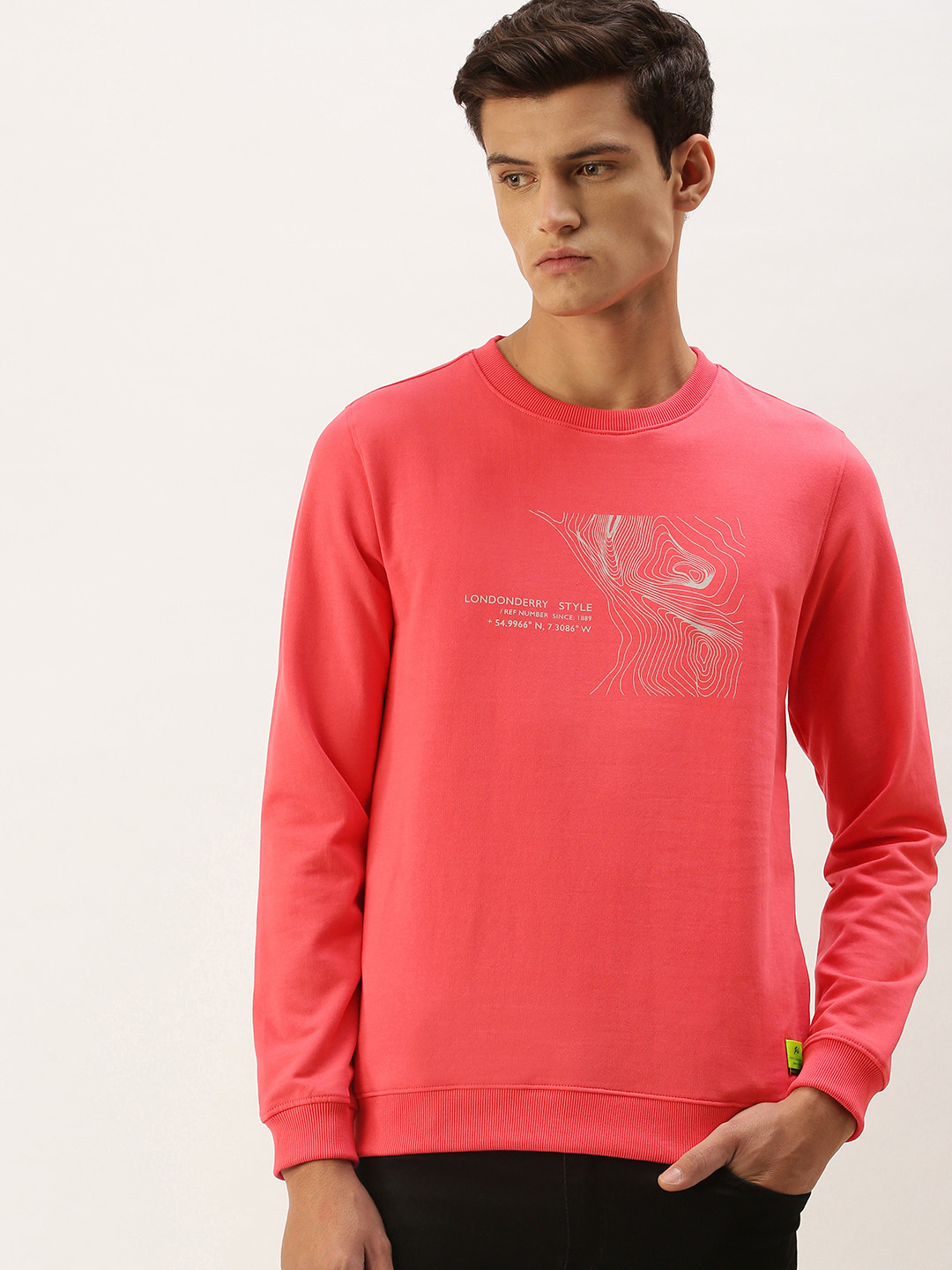 

Peter England Men Pink Printed Sweatshirt