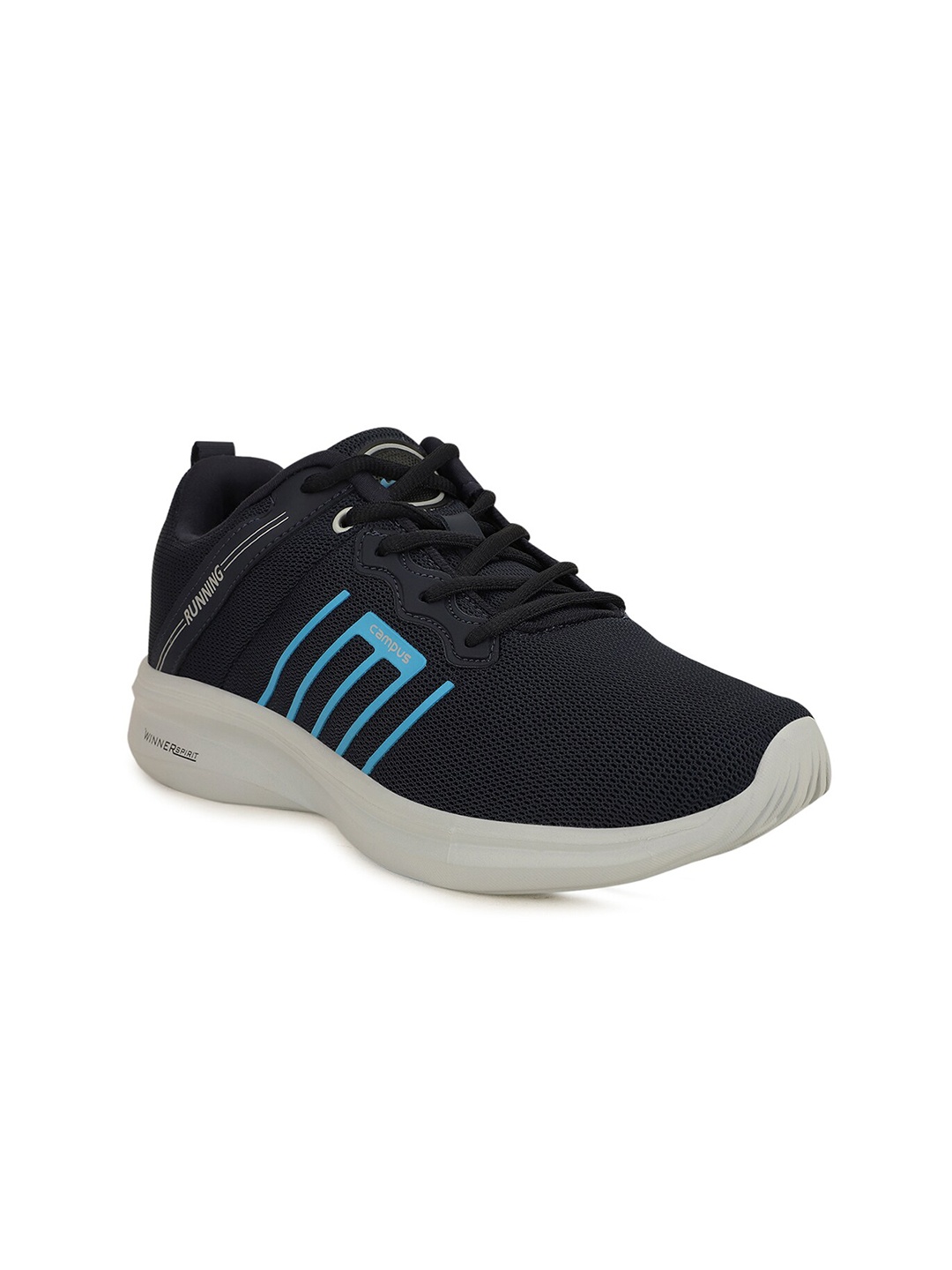 

Campus Men Black & Blue Mesh Running Shoes