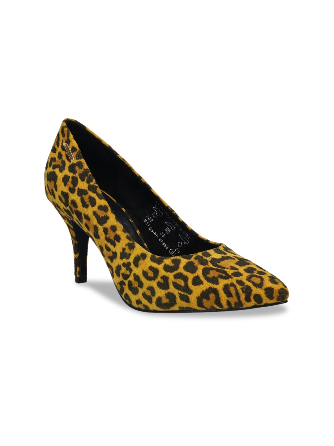 

Bugatti Yellow & Black Printed Leather Pumps