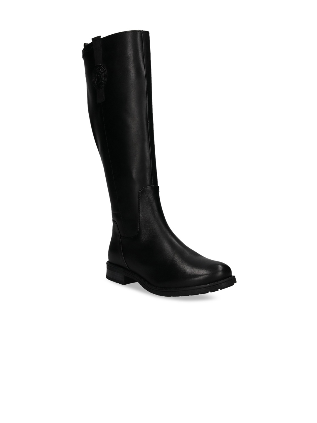 

Bugatti Black Leather Block Heeled Knee Boots