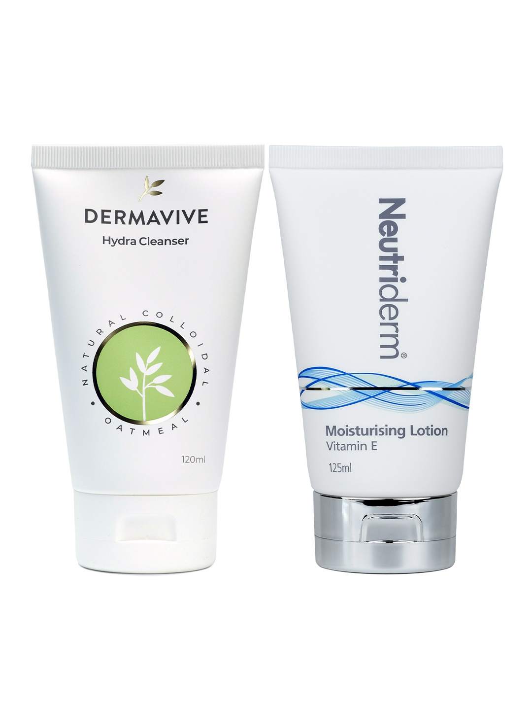

Neutriderm Pre-Makeup Skincare Combo with Vitamin E Moisturiser & Dermavive Hydra Cleanser, Transparent
