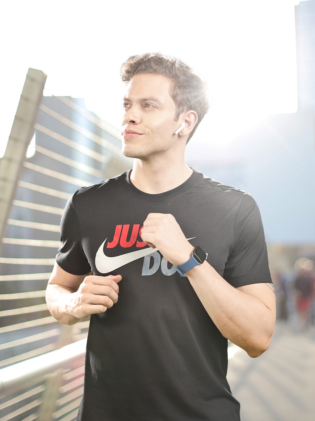 

Nike Men Black Brand Logo NSW TEE JUST DO IT SWOOSH Printed T-shirt