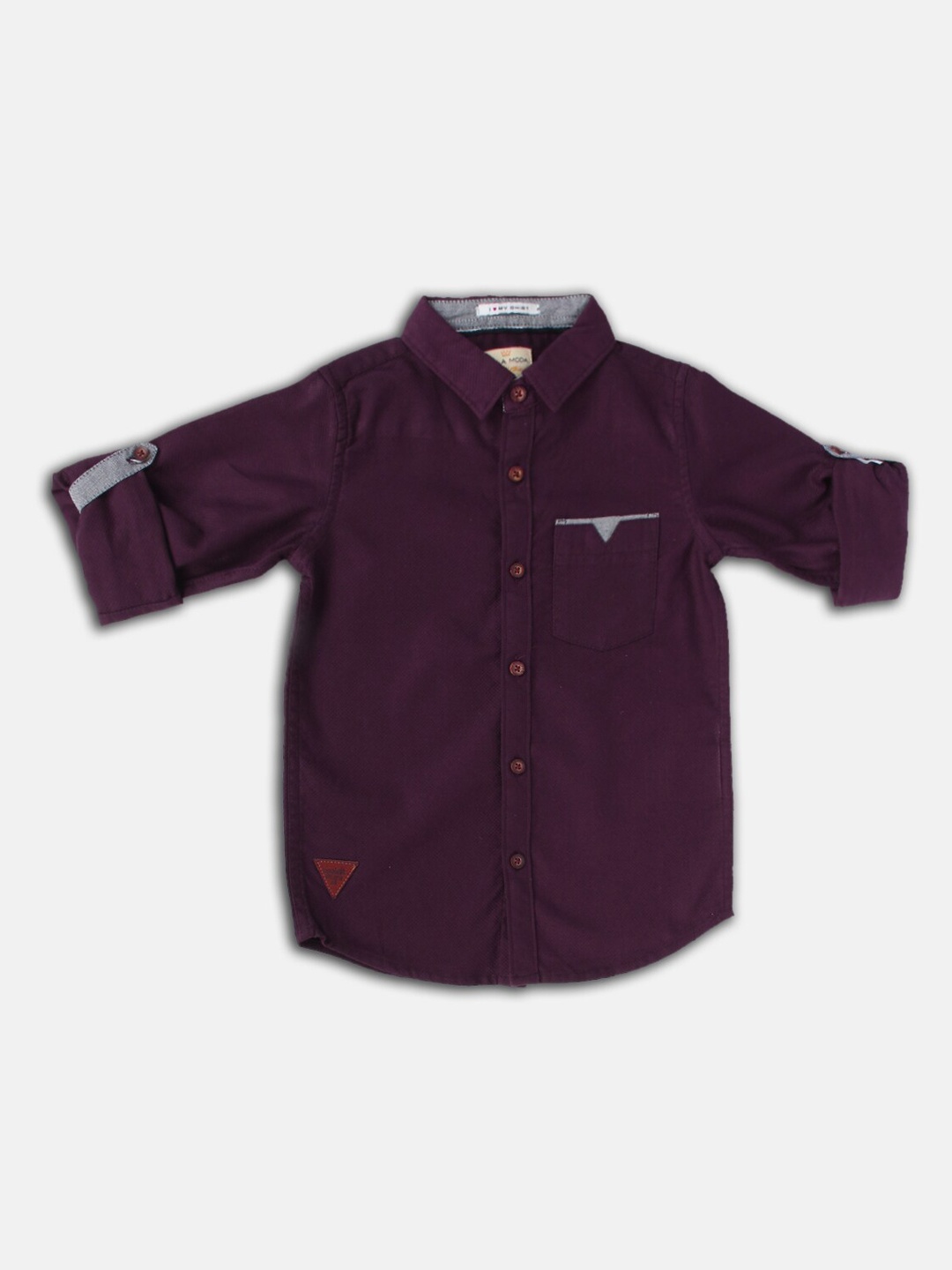 

Bella Moda Boys Burgundy Solid Casual Shirt