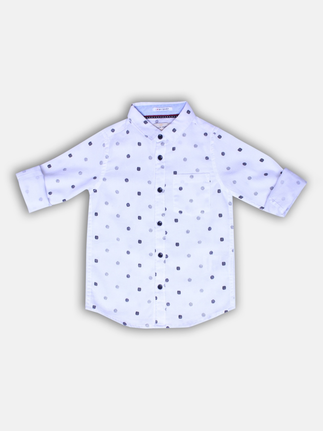 

Bella Moda Boys White Opaque Printed Casual Shirt