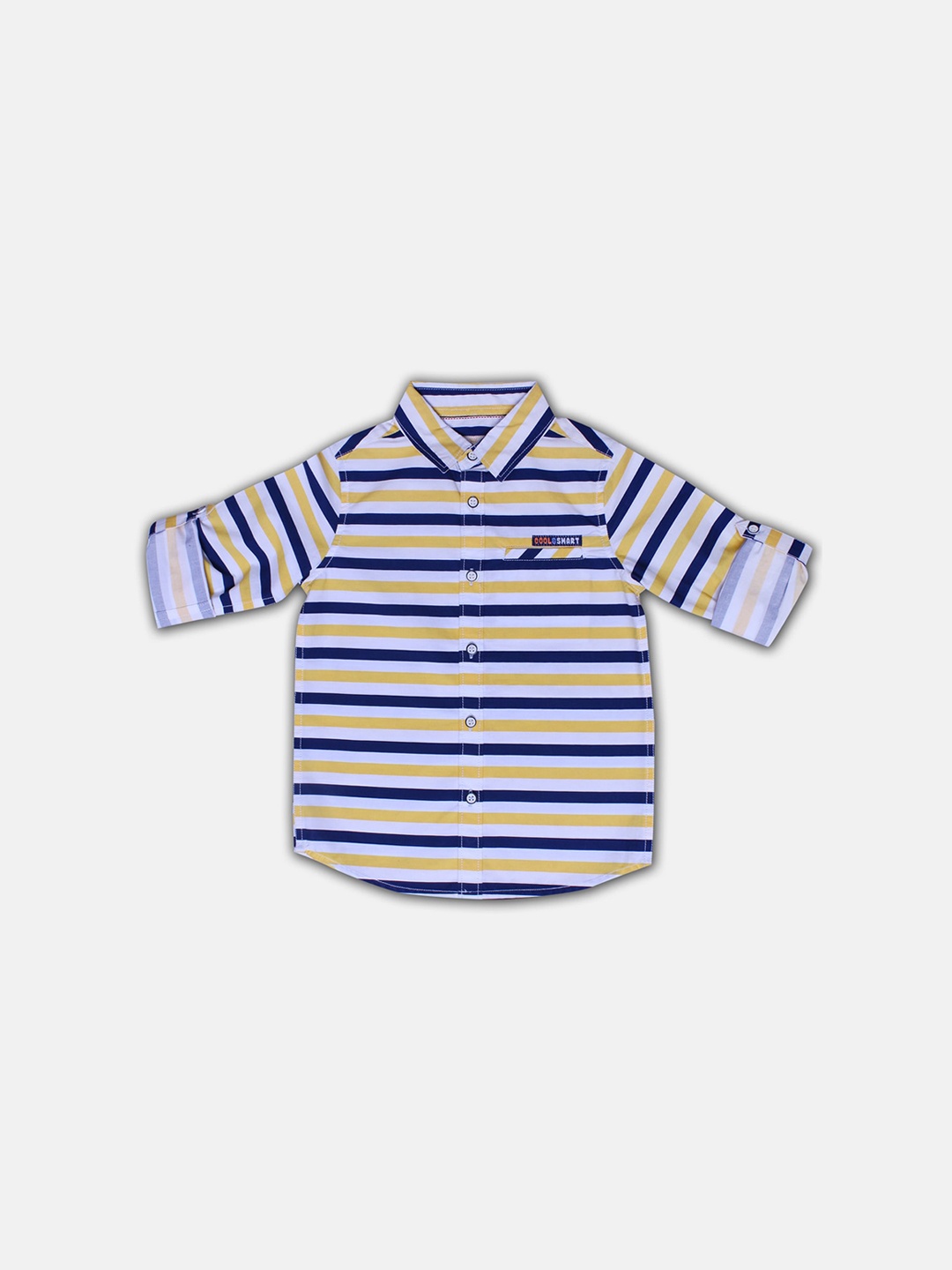 

Bella Moda Boys Blue Horizontal Striped Opaque Casual Shirt