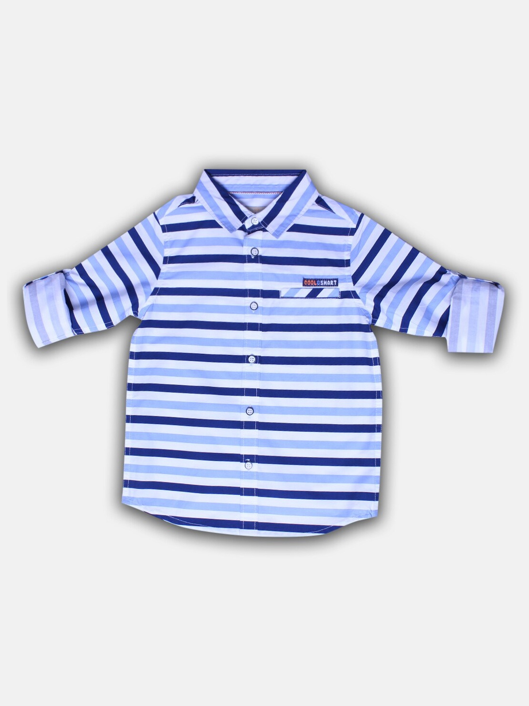 

Bella Moda Boys Blue Horizontal Stripes Opaque Striped Casual Shirt