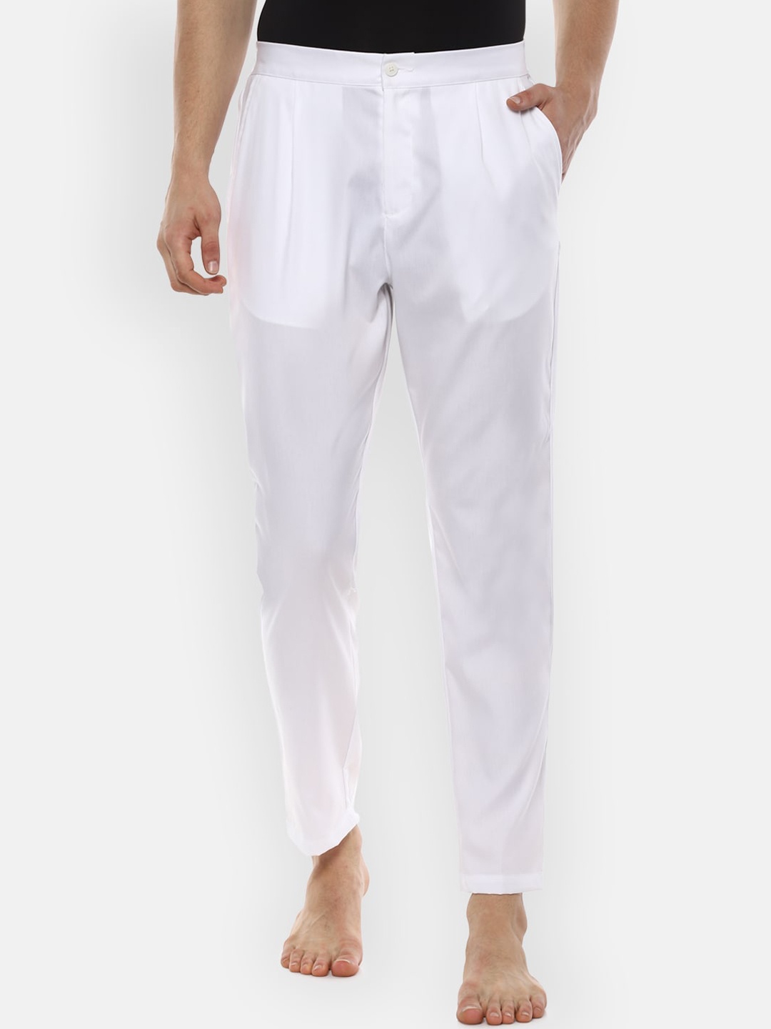 

Van Heusen Men White Solid Pure Cotton Lounge Pants