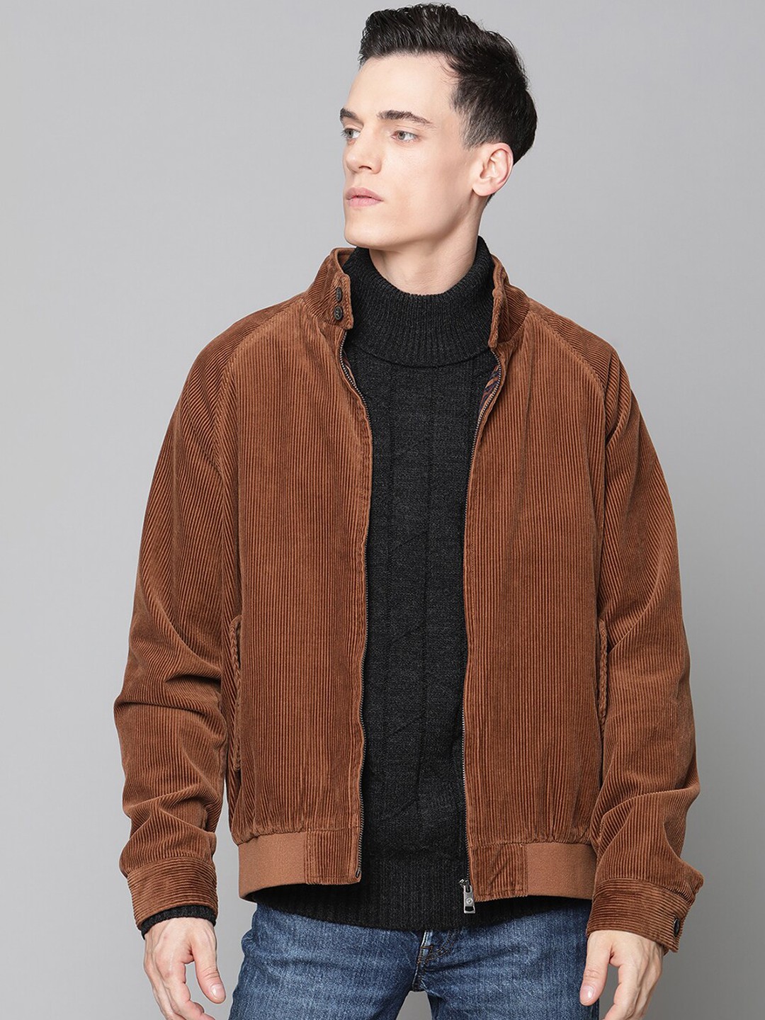 

BEN SHERMAN Men Brown Open Front Jacket