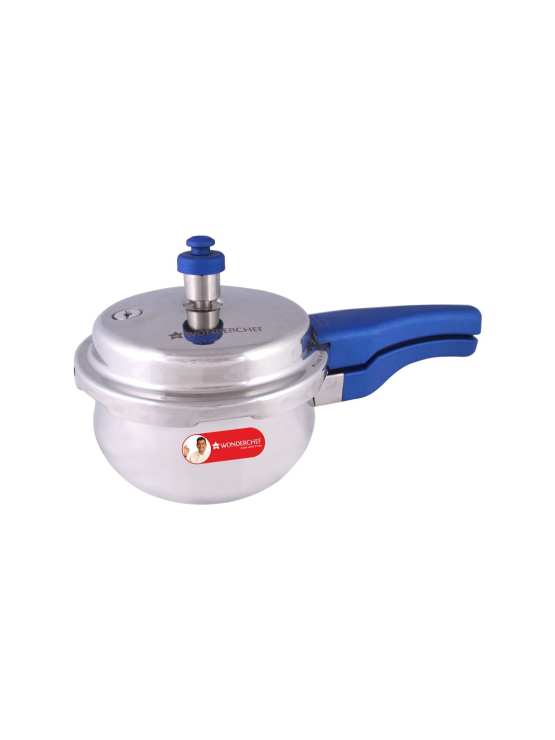 

Wonderchef Silver-Toned & Blue Solid Nigella Handi Pressure Cooker