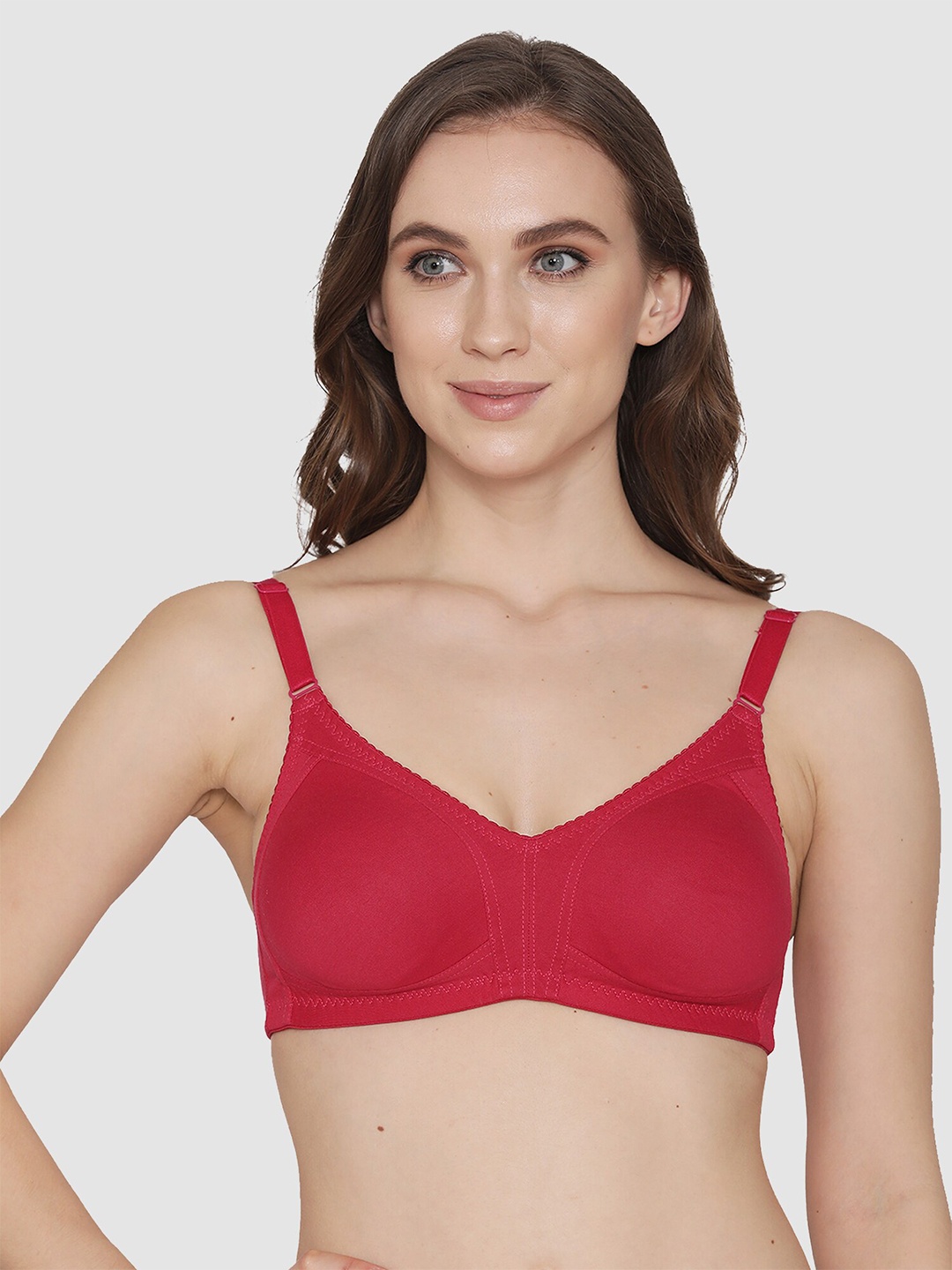 

Kalyani Women Red Solid Full coverage Seamless T Shirt bra