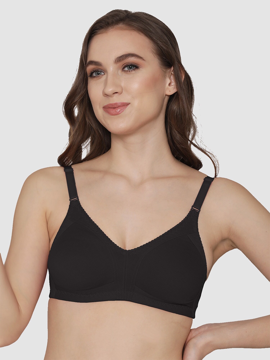 

Kalyani Black T-shirt Cotton Full Coverage Seamless Bra
