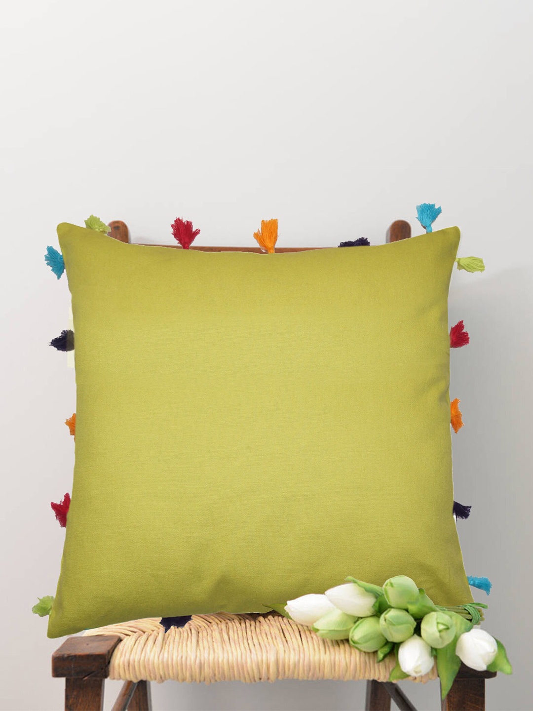 

Lushomes Yellow & Orange Square Cushion Covers