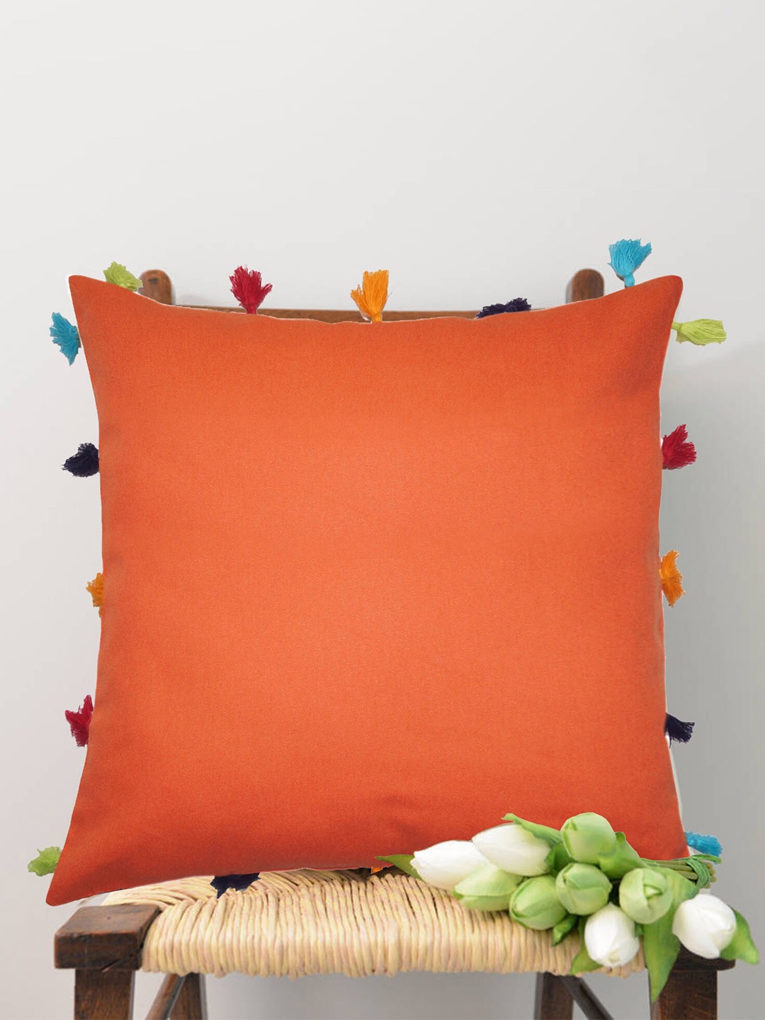 

Lushomes Orange & Red Square Cushion Covers