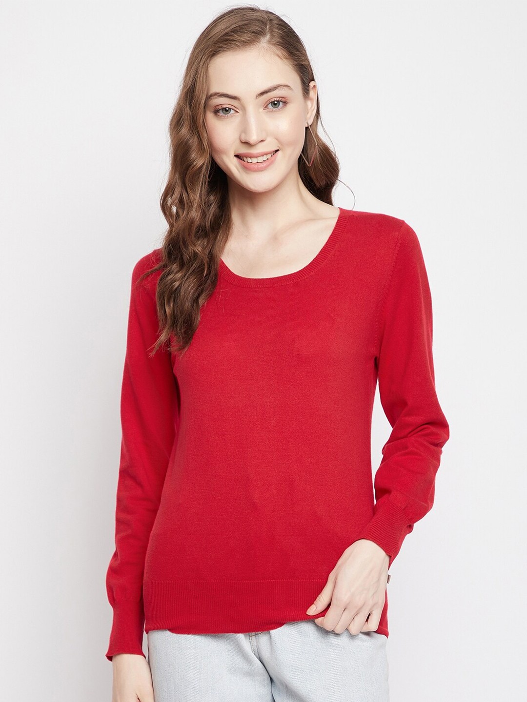 

Madame Women Red Wool Pullover