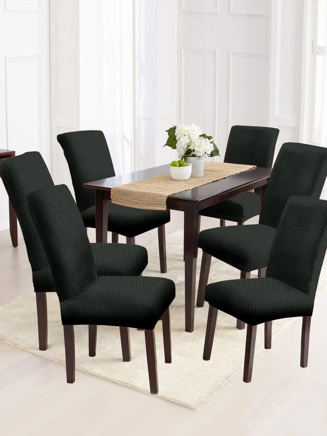 

Cortina Grey Set Of 6 Jacquard Chair Covers
