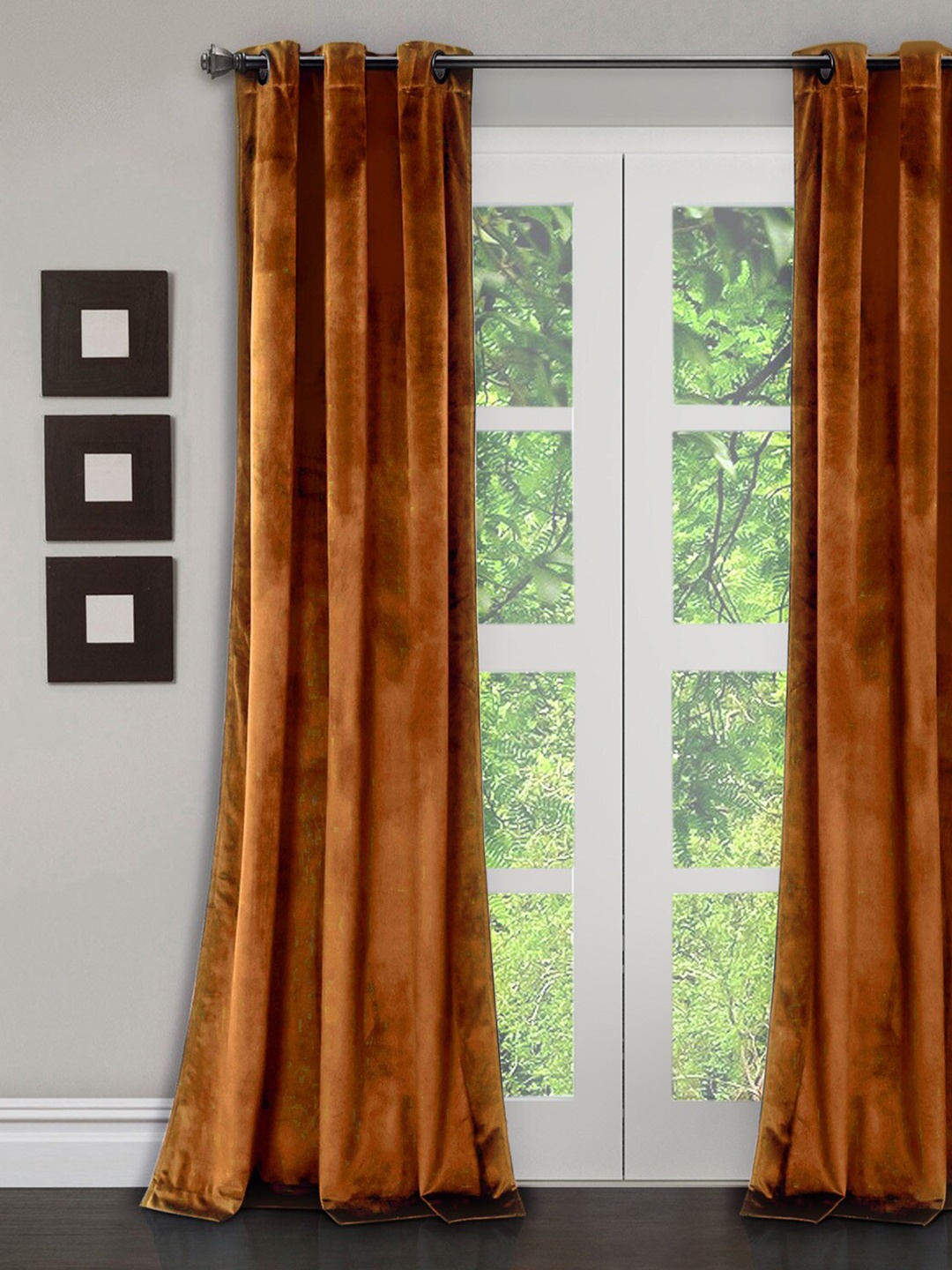 

eyda Brown Solid Velvet Door Curtain