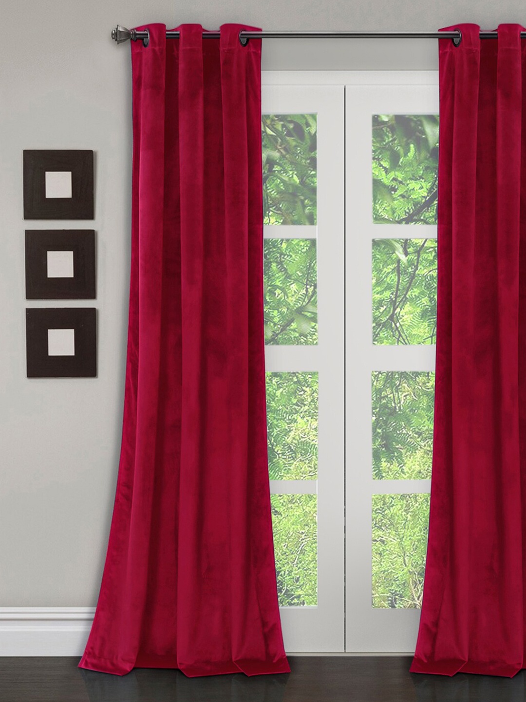 

eyda Maroon Long Door Curtain