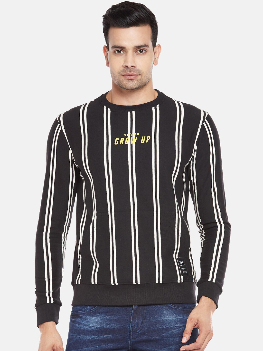 

People Men Black Printed Sweatshirt