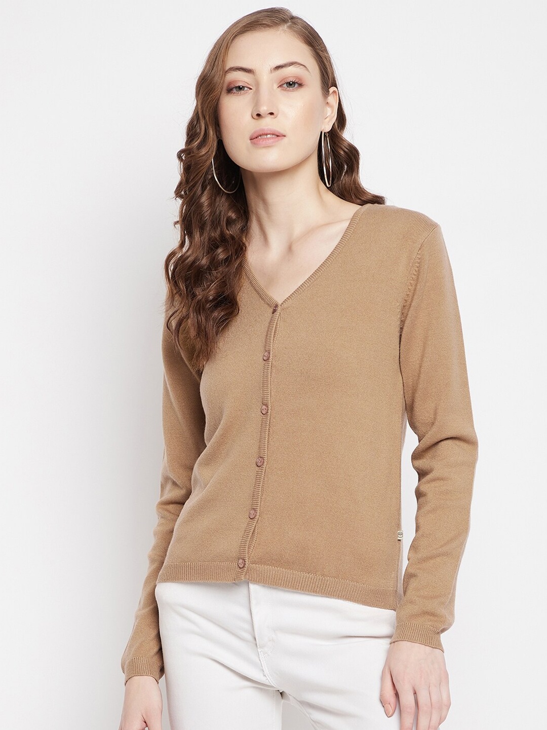 

Madame Women Beige Wool Fawn Cardigan