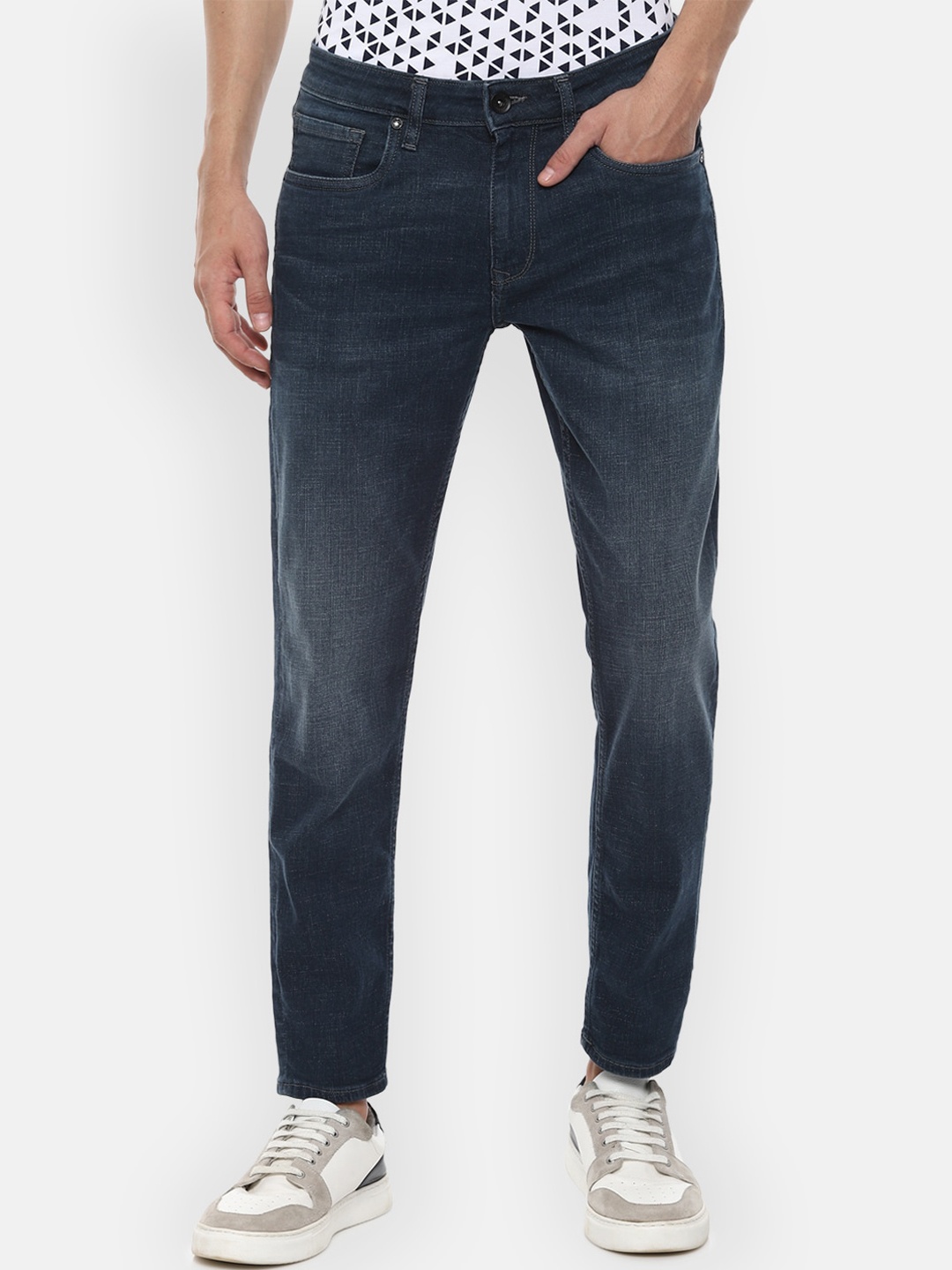 

Louis Philippe Jeans Men Navy Blue Light Fade Jeans