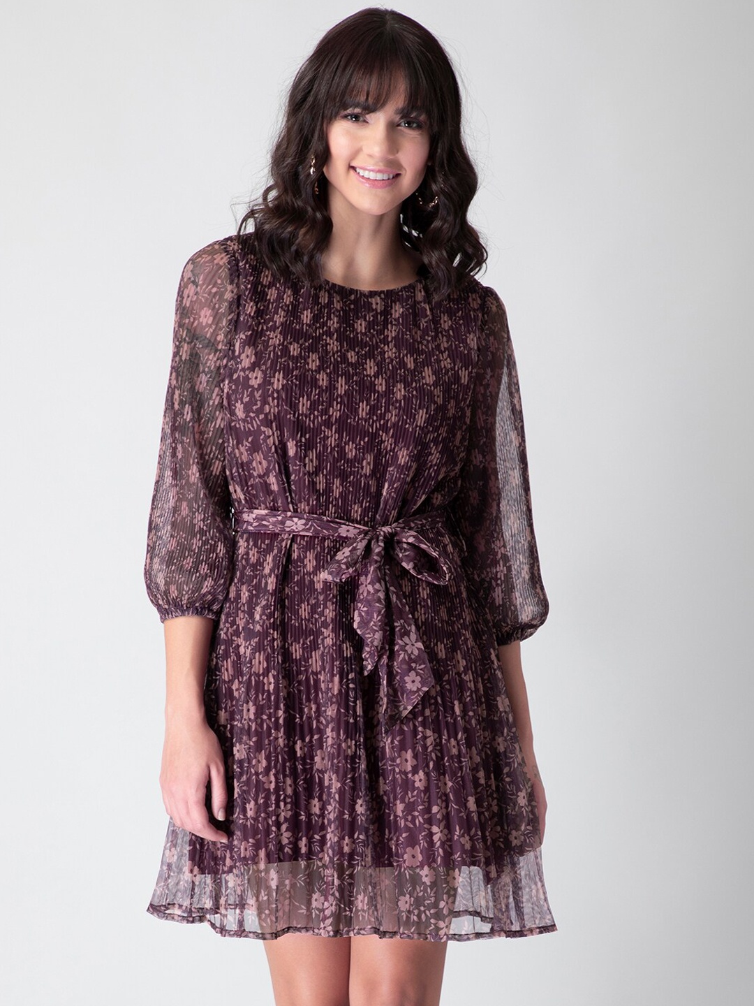 

FabAlley Maroon Floral Dress