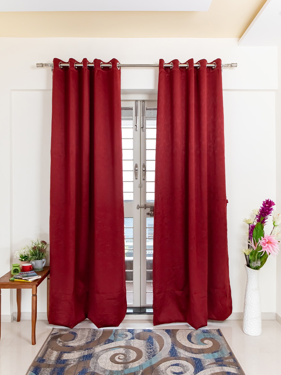 

Livpure Smart Maroon Set of 2 Black Out Long Door Curtain