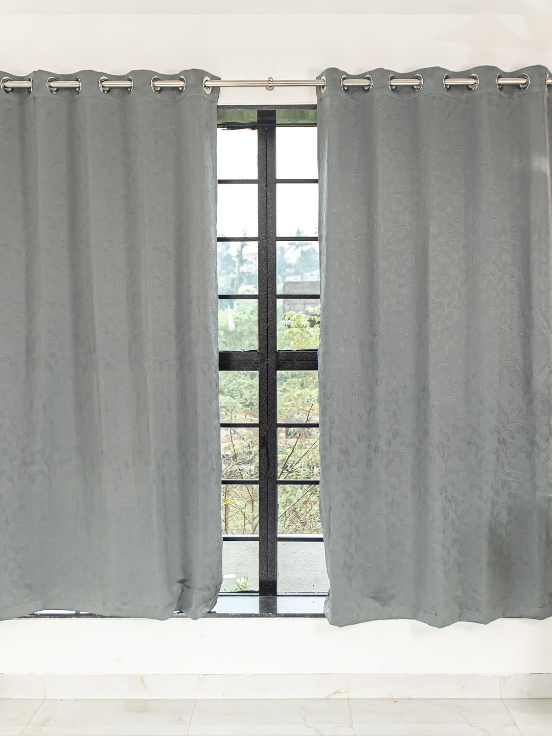 

Livpure Smart Grey Set of 2 Black Out Door Curtains