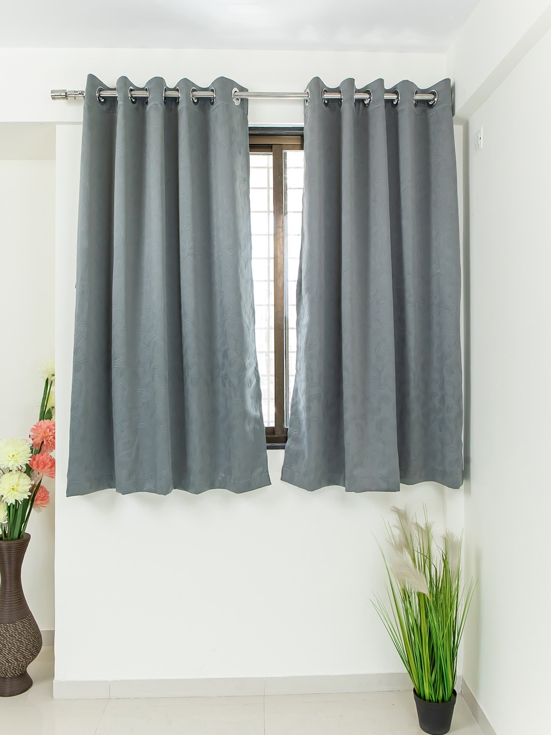 

Livpure Smart Grey Set of 2 Black Out Window Curtain