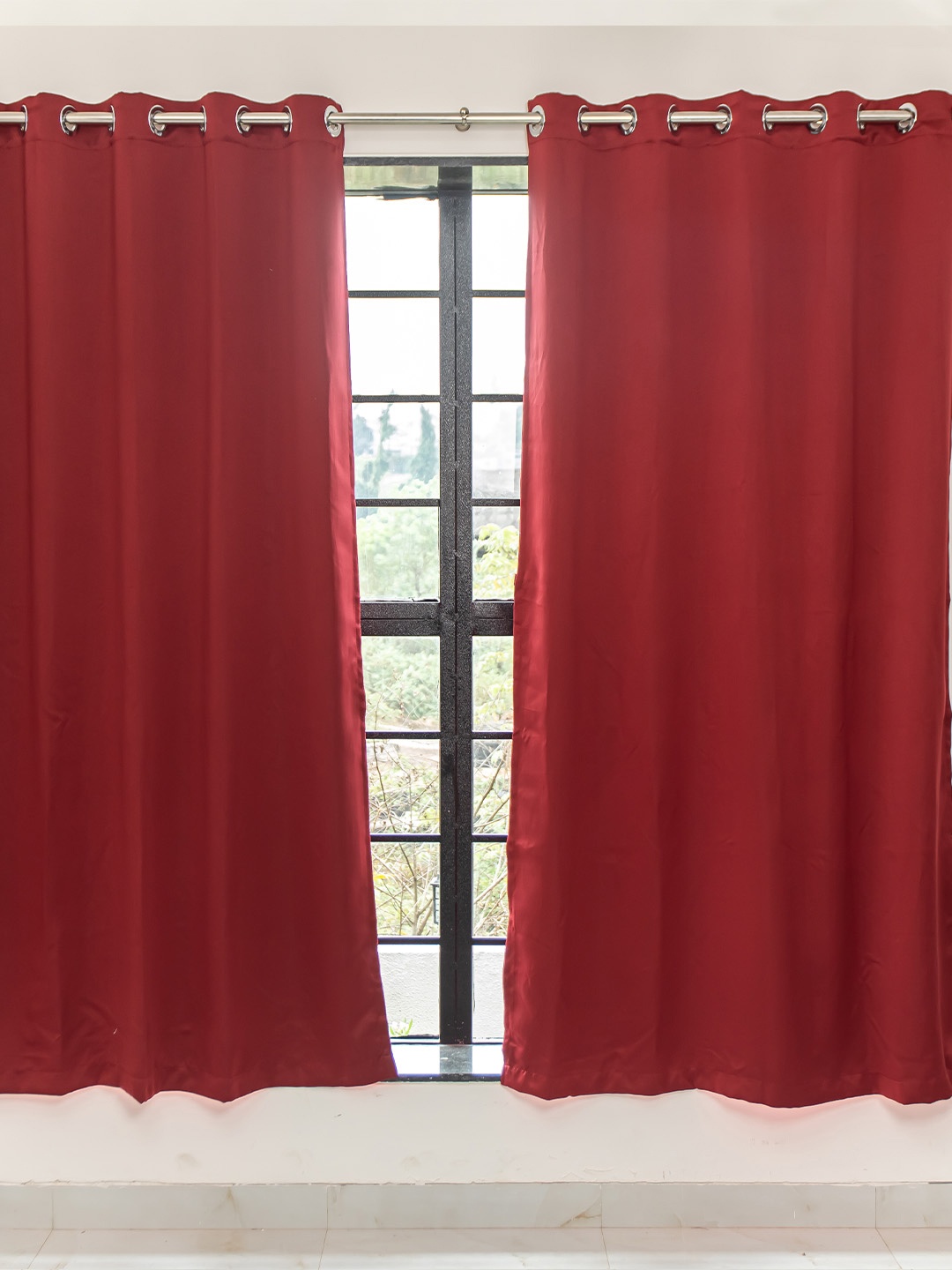 

Livpure Smart Maroon Solid Set of 2 Black Out Door Curtain