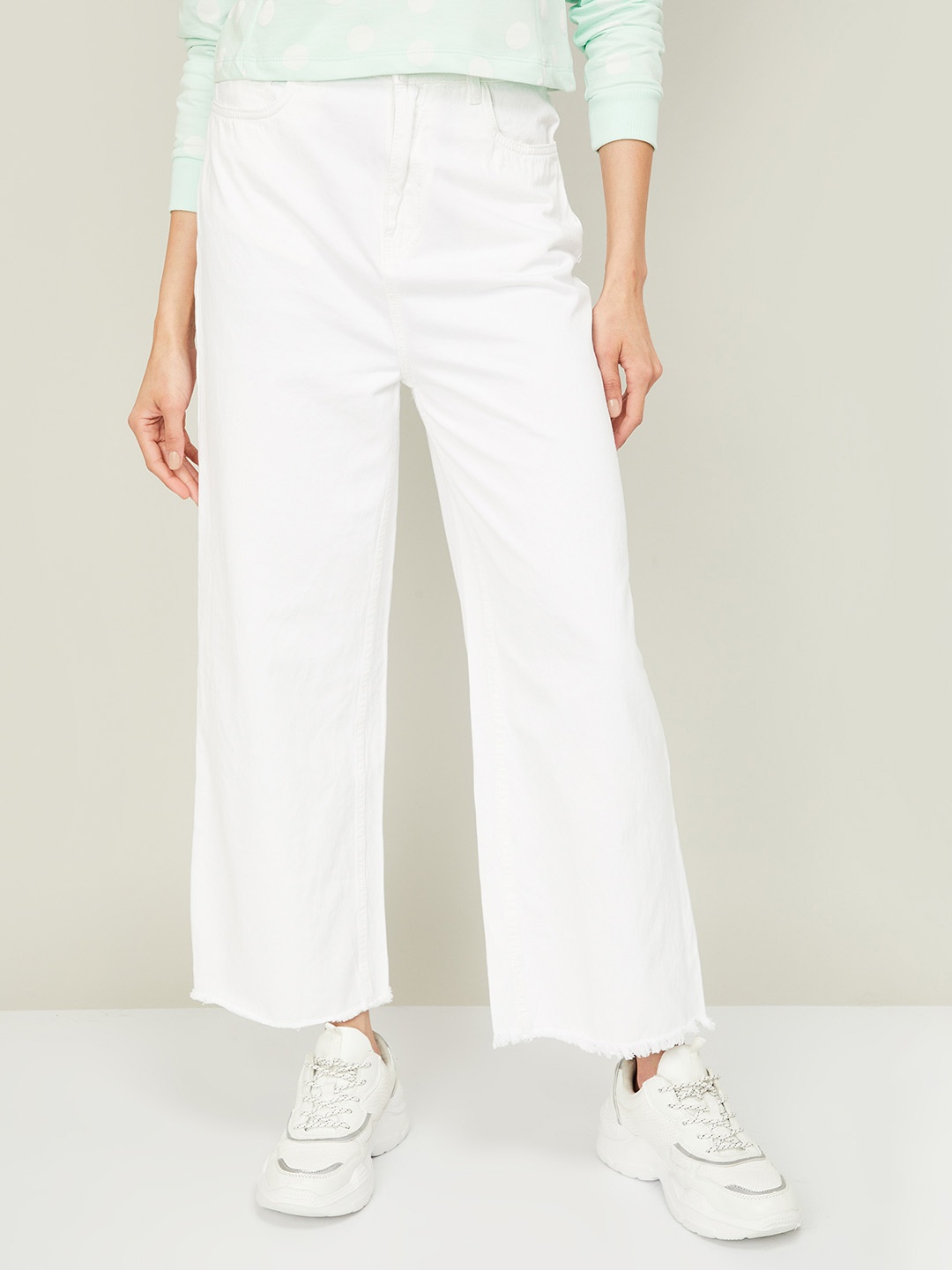 

Ginger by Lifestyle Women White Cotton Jeans